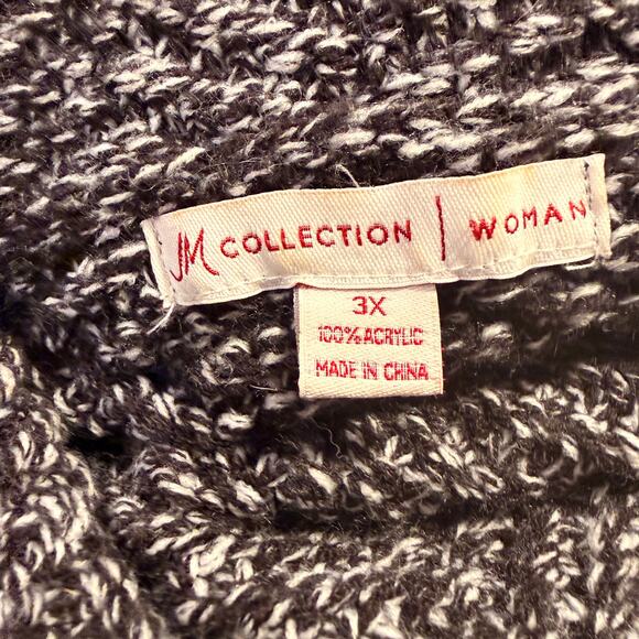 JM Collection Gray Marled Knit Cardigan Sweater Women 3X Cozy Workwear Plus Size - Picture 6 of 7